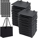 UCEHIPAW 108 Pcs Thicken Black Mini Gift Bags with Handles and Tissue Paper Small Paper Goodie Shopping Bags for Party Wedding Baby Shower Christmas Wrap Gift (3.9 x 4.7 x 2.4 Inch)