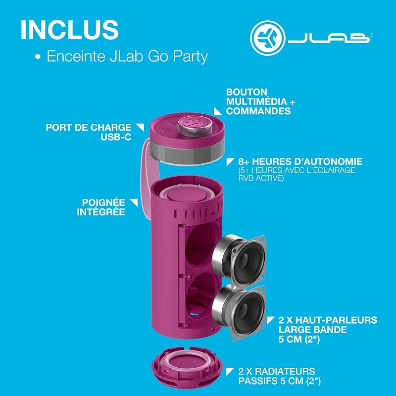 Go Party Enceinte Bluetooth Portable - +16H, Mûre