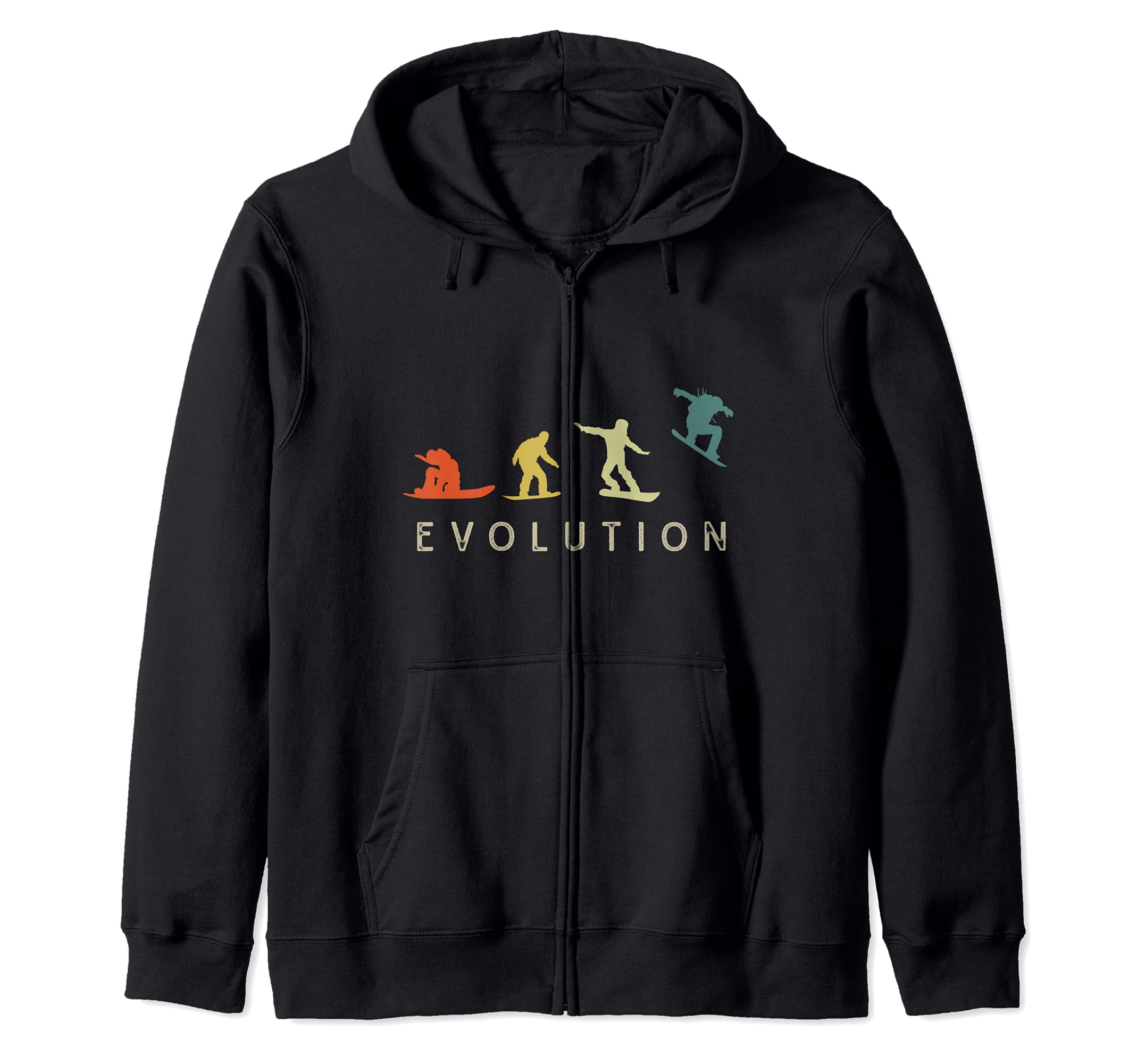 Vintage Snowboarding Evolution Freestyle Snowboard Vacation Zip Hoodie