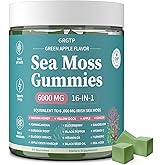Sea Moss Gummies 16-in-1 - Ashwagandha Black Seed Oil Bladder Wrack Turmeric Vitamin C & D3 with Manuka Burdock Root Dandelion Yellow Dock Natural Detox & Liver Health Immune Support, Energy Boost
