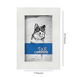 ArtToFrames 5x8 Inch White Picture Frame, This 1.25