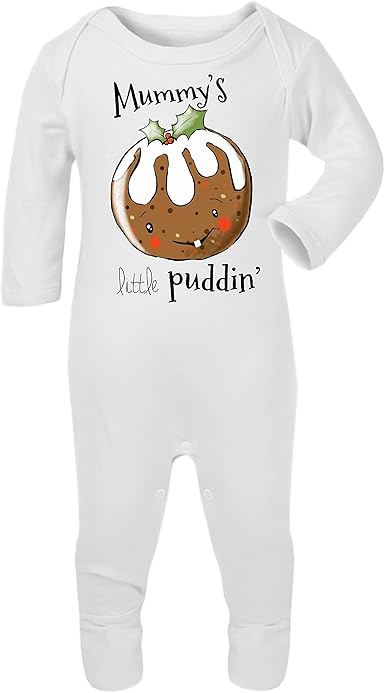 The T Bird Mummys Little Puddin Romper Suit Christmas Jumper Xmas Gift
