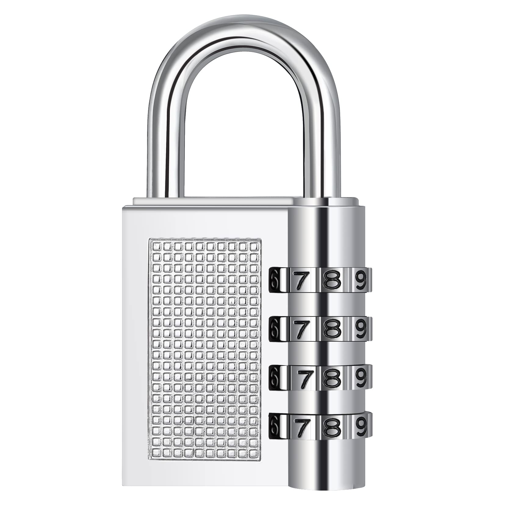 ZHEGE Combination Padlock for Locker, 4 Digit Combination Lock for Gym, School, Employee Lockers, Weatherproof Outdoor Padlocks with Code for Fence, Gate, Shed, Garage (1 Pack, Sliver)