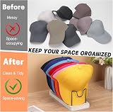 Erogeen Baseball Cap Organizer Stand - Wood Metal Hat Rack for 10 Caps - White view 4