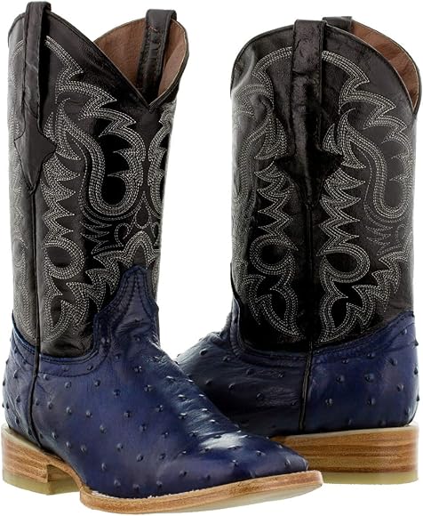 blue ostrich boots