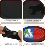 Yafe 8 Pcs Black Coasters Silicone Thick 0.5cm Round 10x10cm Bar Mats view 4