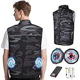 YMTHE Cooling Vest with 20000mAh Battery Pack, Air conditioner Clothes with Two Fans, 12V Cooling Jacket for Working Outdoor