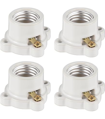 PATIKIL E12 LED Bulb Lamp Holder 4-Pack – Heat-Resistant Plastic Screw-In Socket For Garage, Basement, Or Closet