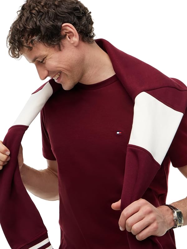 Men's, ESS Seasonal Reg Fit Solid Tee Mw0Mw39995, S/S T-Shirt, Burgundy, S — Foto 3 von 5