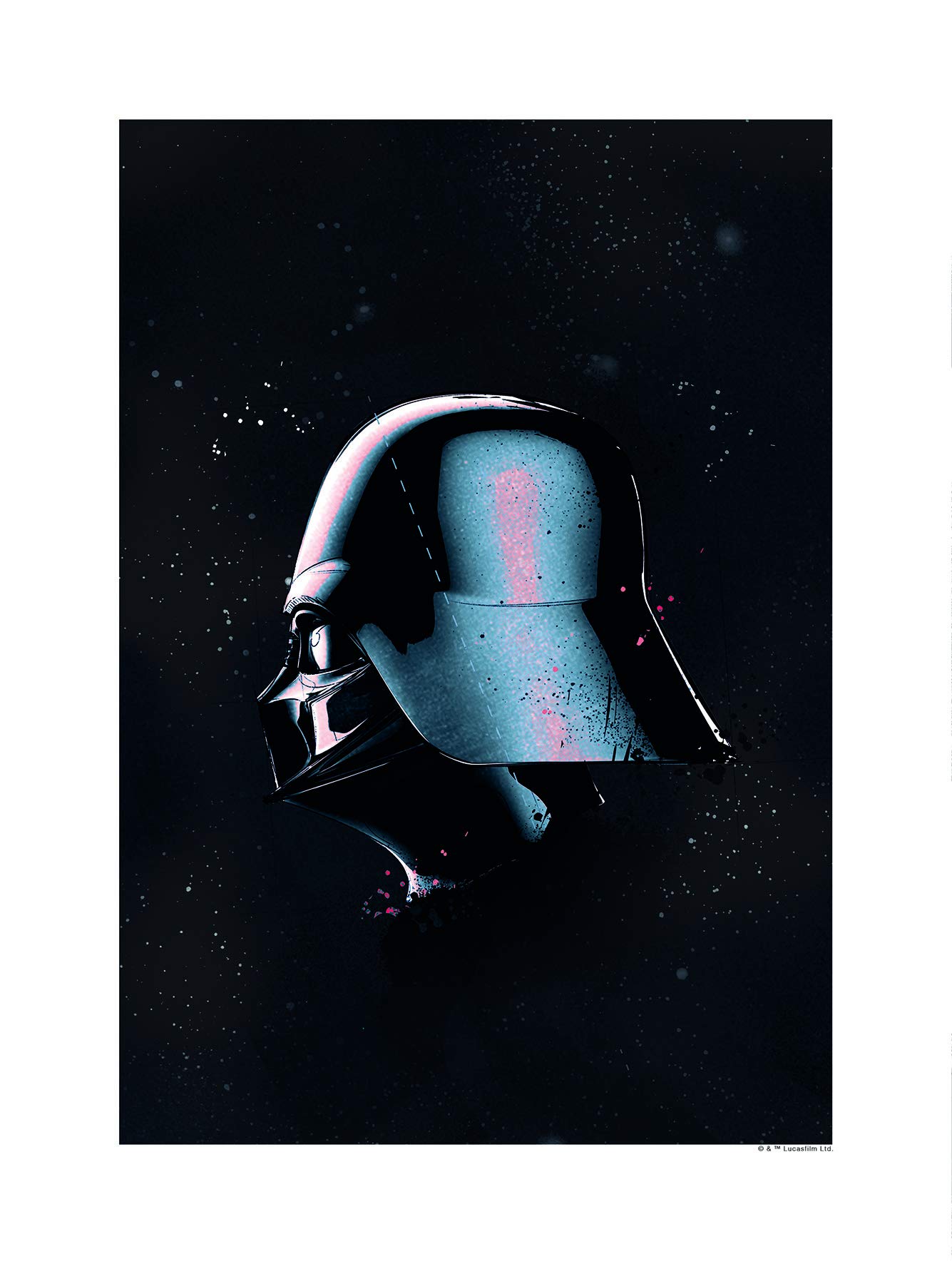 Komar Wall Picture Star Wars Classic Helmets Vader Children's Room Decoration Art Print Without Frame WB093 30 x 40 cm Size 30 x 40 cm (Width x Height)