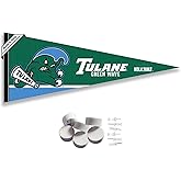College Flags & Banners Co. Tulane Green Wave Pennant Flag and Wall Tack Mount Pads