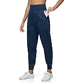 THE GYM PEOPLE Women's High Waisted Denim Joggers Pants Stretchy Tapered Pull On Casual Workout Jeans Jeggings with Pockets