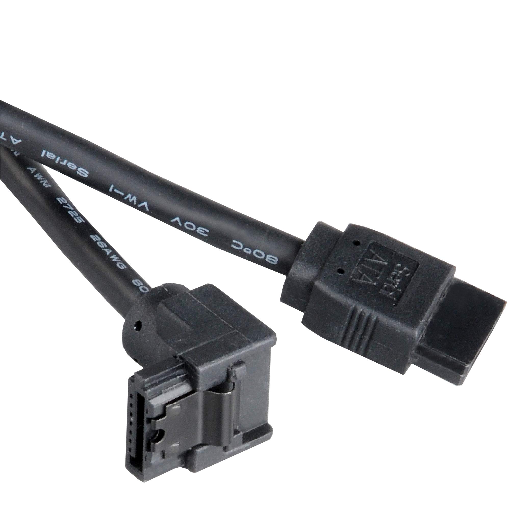 Akasa SATA 3.0 Right Angle Cable | Rounded Cable | Black | 100cm | AK-CBSA01-10BK