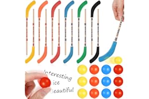 Harloon 24 Pcs Hockey Party Favors Includes Multicolor Hockey Stick Pencils and Balls Erasers Sports Pencils for Sports Fans Birthday Party Student Prize Gifts Goodie Bag
