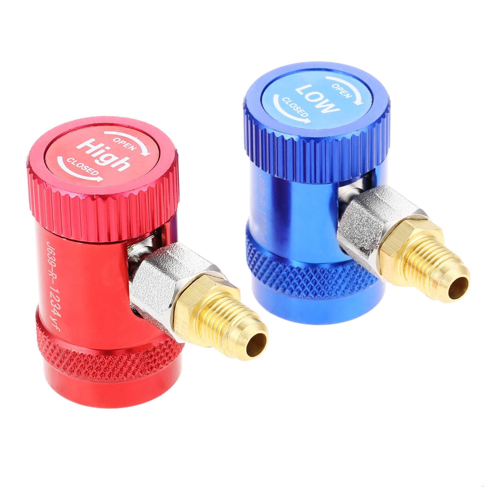 SURIEEN R1234yf Quick Coupler Adapter, High/Low Side R1234yf Adapters Couplers with 1/4" Male Port Adjustable Connetor Adapter for A/C Refrigerants Manifold Gauge Set