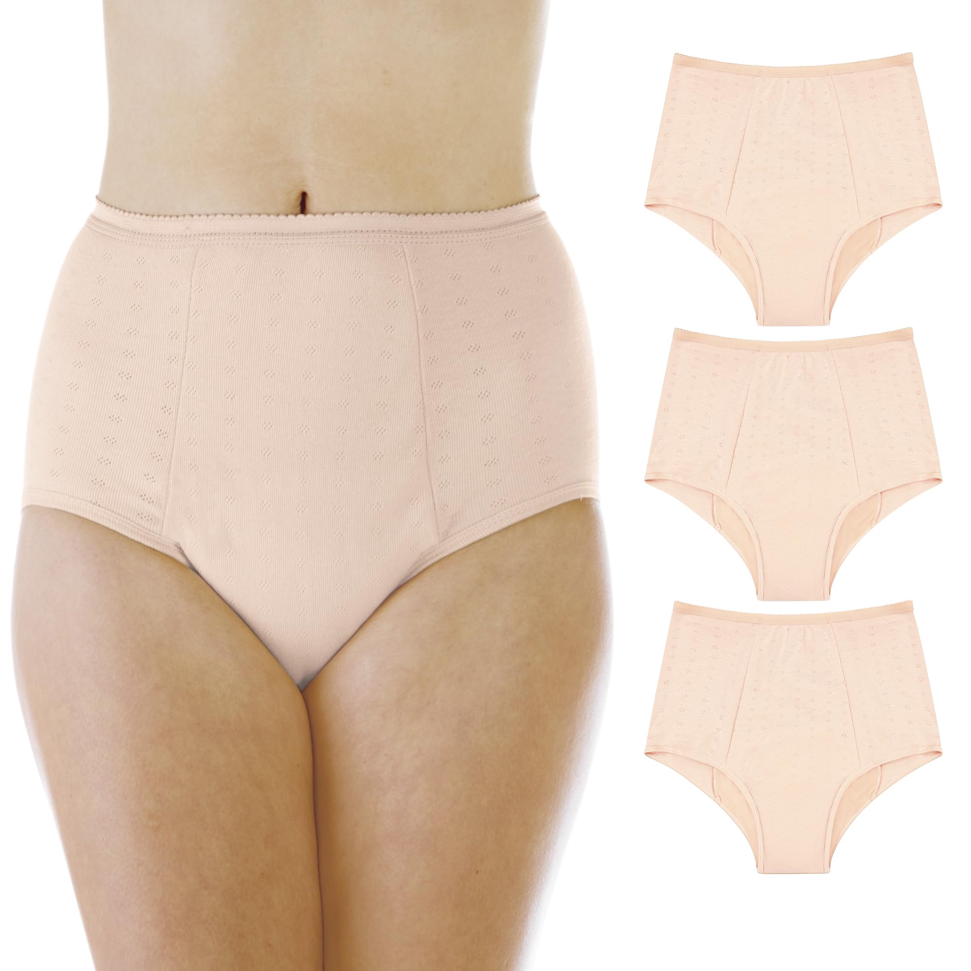 Photo 1 of Wearever Women's Incontinence Underwear for Bladder Control with Super Absorbency - Reusable & Washable Leak Proof Underwear for Women 300 ml - (Pack of 3) (Beige) (1X) (Fits Hip 43-44")