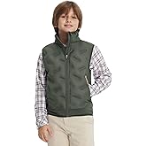 M MAELREG Boys Puffer Vest Lightweight Sleeveless Quilted Full Zip Jacket Winter Warm Water Resistant for Outdoor Activities