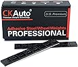 CKAuto 1/4oz, 0.25oz, Black, Lead Free, Adhesive Stick on Wheel Weights, EasyPeel Tape. Cars, Trucks, SUVs, Motorcycles, Low Profile, 60oz/Box, U.S. OEM Quality, (240pcs)