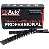 CKAuto 1/4oz, 0.25oz, Black Adhesive Stick on Wheel Weights, Easy Peel, Low Profile, US OEM Quality, 60 oz/Box (240pcs)