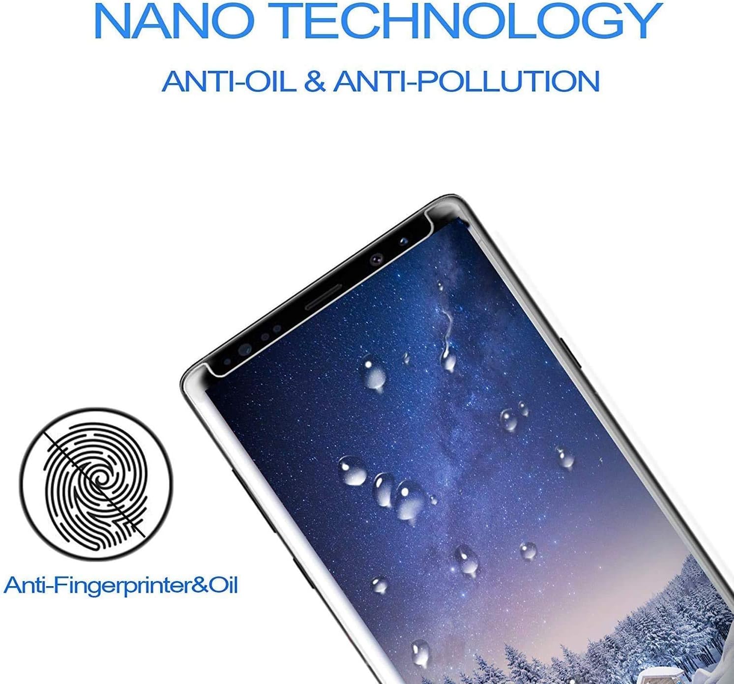 Galaxy Note 8 Screen Protector, (2-Pack) Tempered Glass Screen Protector [Force Resistant up to 11 pounds] [Full Screen Coverage] [Case Friendly] for Samsung Note 8
