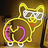 Corgi Neon Sign for Wall Decor Led Neon Light Sign Dimmable Cute Dog Butt Neon Sign Animal Neon Light Up Sign for Bedroom Pet Shop Home Corgi Lover Gifts Cinsyarn