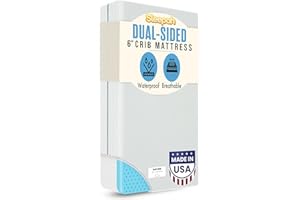 Sleepah 6" Crib & Toddler Bed Mattress - Made in USA – Waterproof Washable Breathable Soft Fabric - Dual Sided Cooling Memory