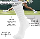 Kensington Men’s Sport Socks 10 Pairs White Crew Cushioned Cotton Size 6-11 view 3
