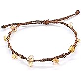 Handmade Citrine Small Crystal Bracelet (6.5-7.5'') - Adjustable & Plus Size, Natural Healing Crystal Chips, Waterproof, Chakra Beaded - Unusual Jewelry for Women, Girl & Friendship from PusSoul