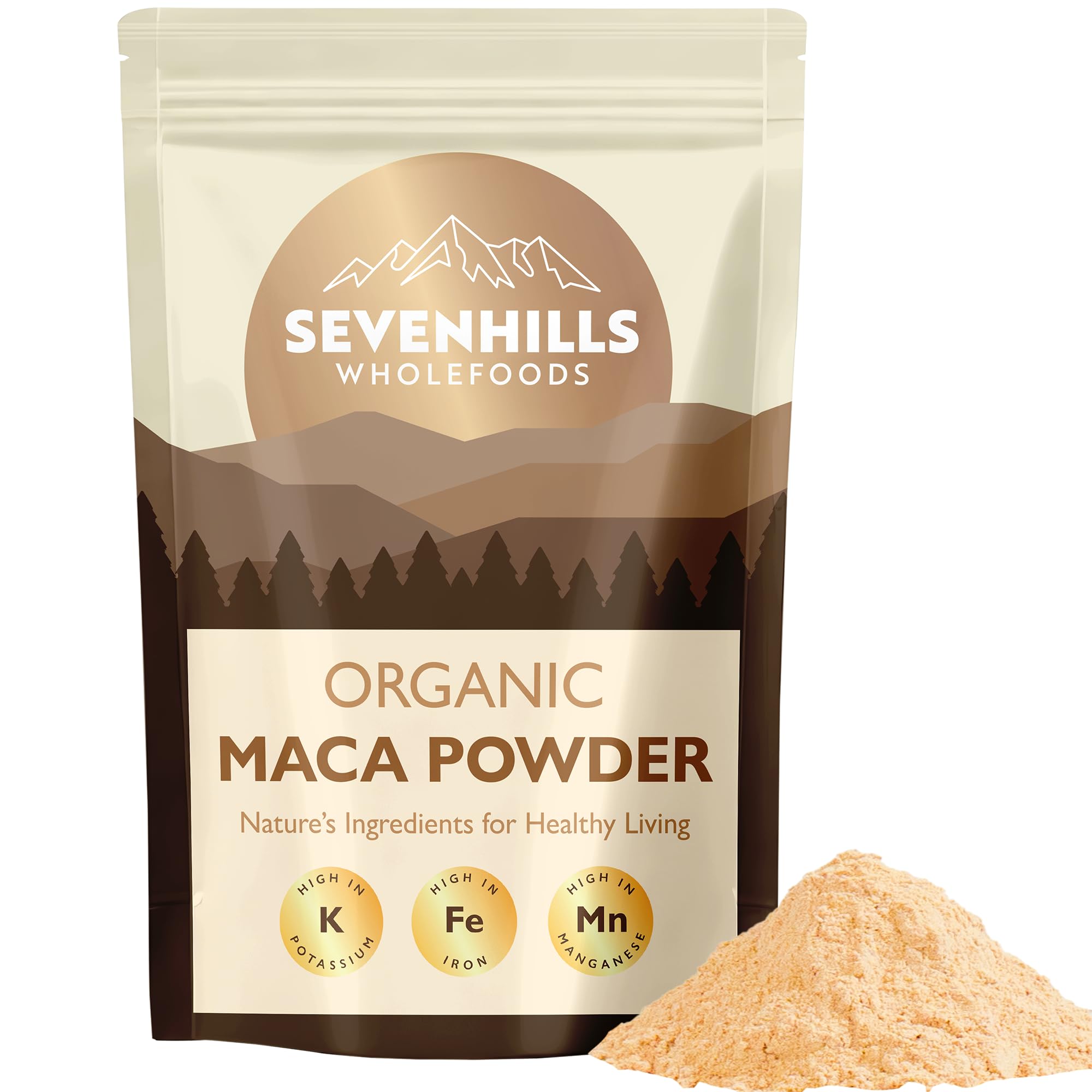 Sevenhills Wholefoods Organic Maca Powder 1kg from Peru, Pure Maca Root, Vegan, Gluten-Free, Non-GMO, Kosher