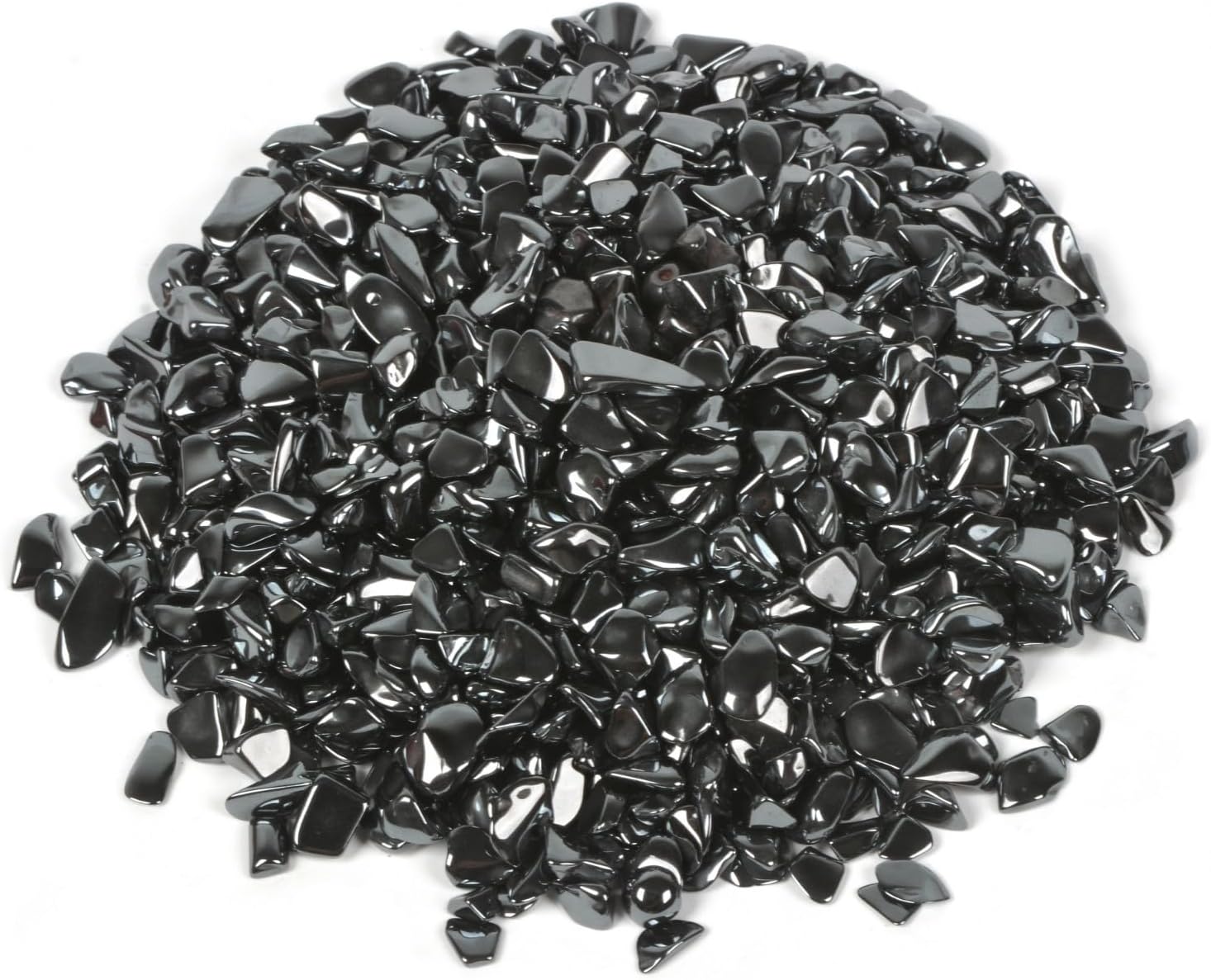 Indoor Fountains & Accessories - Justinstones Hematite Polished Chips Crushed Tumbled Stone Crystal Healing Embellishments 100 Grams