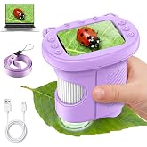 Alotwan Kids Handheld Microscope, 1000X Digital Pocket Microscope for 3-12 | 2.4" Large Screen, HD Camera/Video, Outdoor Toys, STEM Science Kit, Birthday Gifts for Boys &amp; Girls 3-12, Christmas Gift