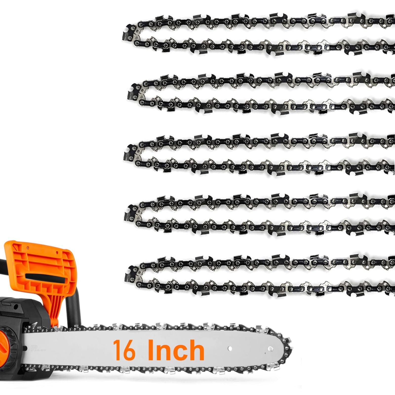 Photo 1 of 5Pack Stihl Chainsaw Chain 16 Inch Fits Stihl 61PMM355, MS 017, MS 170, MS 171, MS 180 C, Oregon 90PX055G, 3/8” LP Pitch .043” Gauge 55 Drive Links