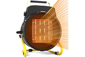 AOBMAXET Outdoor Heaters for Patio-1500W Portable Electric Garage Heater with 2S Fast Heating, Overheat Protection, Thermostat, Space Heaters for Outdoor, Greenhouse, Room, Garage, Tent, Indoor Use