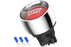 RVBOATPAT 12VDC 50A Engine Start Ignition Switch 3 Pin SPST Push Button Starter SwitchMomentary 12 Volt 50 Amp Red Led for Ma