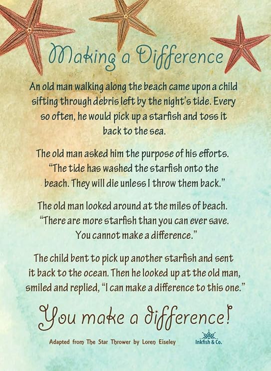 Starfish Poem Story 50 Laminated Cards For People Who Make A Difference Starfish poem story 50 laminated cards for people who make a difference