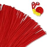 Giwrmu 100 Pieces Pipe Cleaners Chenille Stem, Red