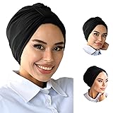 Black Band Turban for Women, Breathable Instant