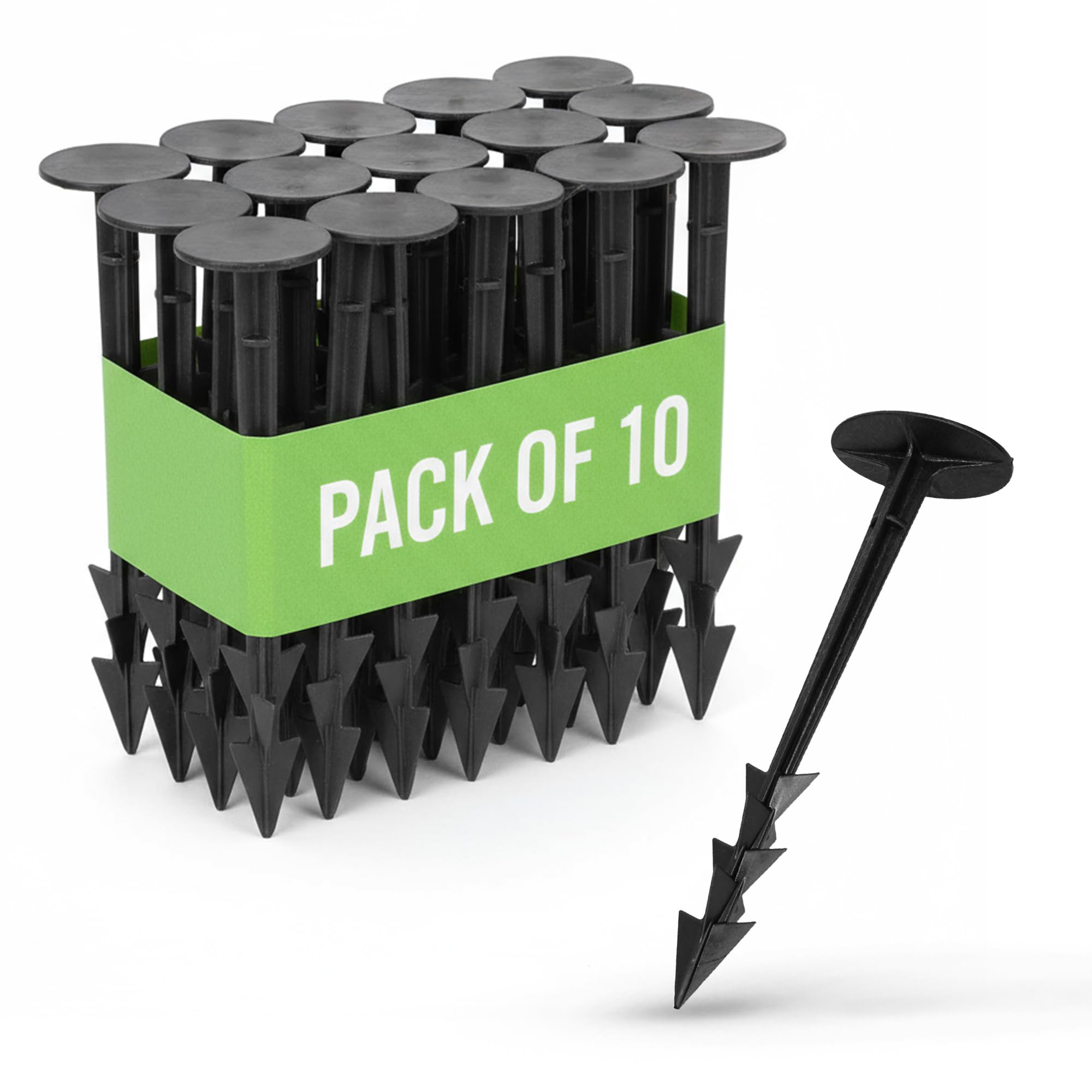 GARDENIX® pack of 10 TerraPEG XL (8") Extremely Stable Ground Anchor for Hard Ground Securing Pegs Landscape Fabric Peg for Weed Fabric Ground Sheet Cover Tent