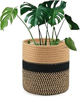 tenn well 20cm Cotton Plant Pot with Liner Indoor Planter Woven Storage Basket