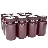 EISCO - Pack of 12, Sterile 125mL Wide Mouth Amber