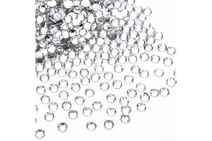 GAVIYE 1440Pcs White Crystal Rhinestones,Glass Flatback Rhinestones Gemstones for Nail Face Makeup Art Crafts Clothes Decoration -(SS20,4.8mm,White)