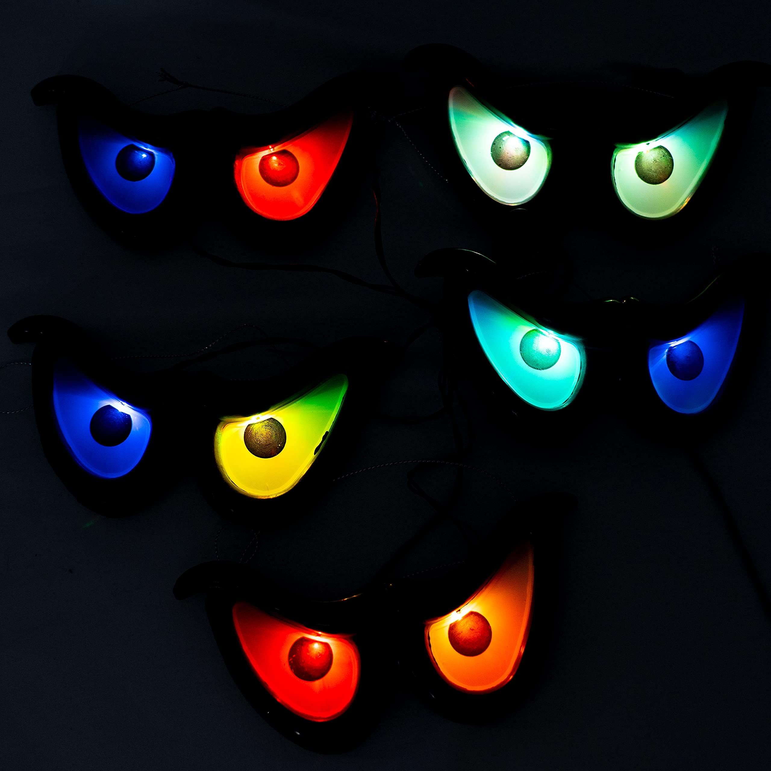 Dazzle Bright 10 LED RGB Flashing Eyes Halloween Decorations, Battery Operated Light up Waterproof Halloween Lights for Indoor Outdoor Room Yard Garden Party