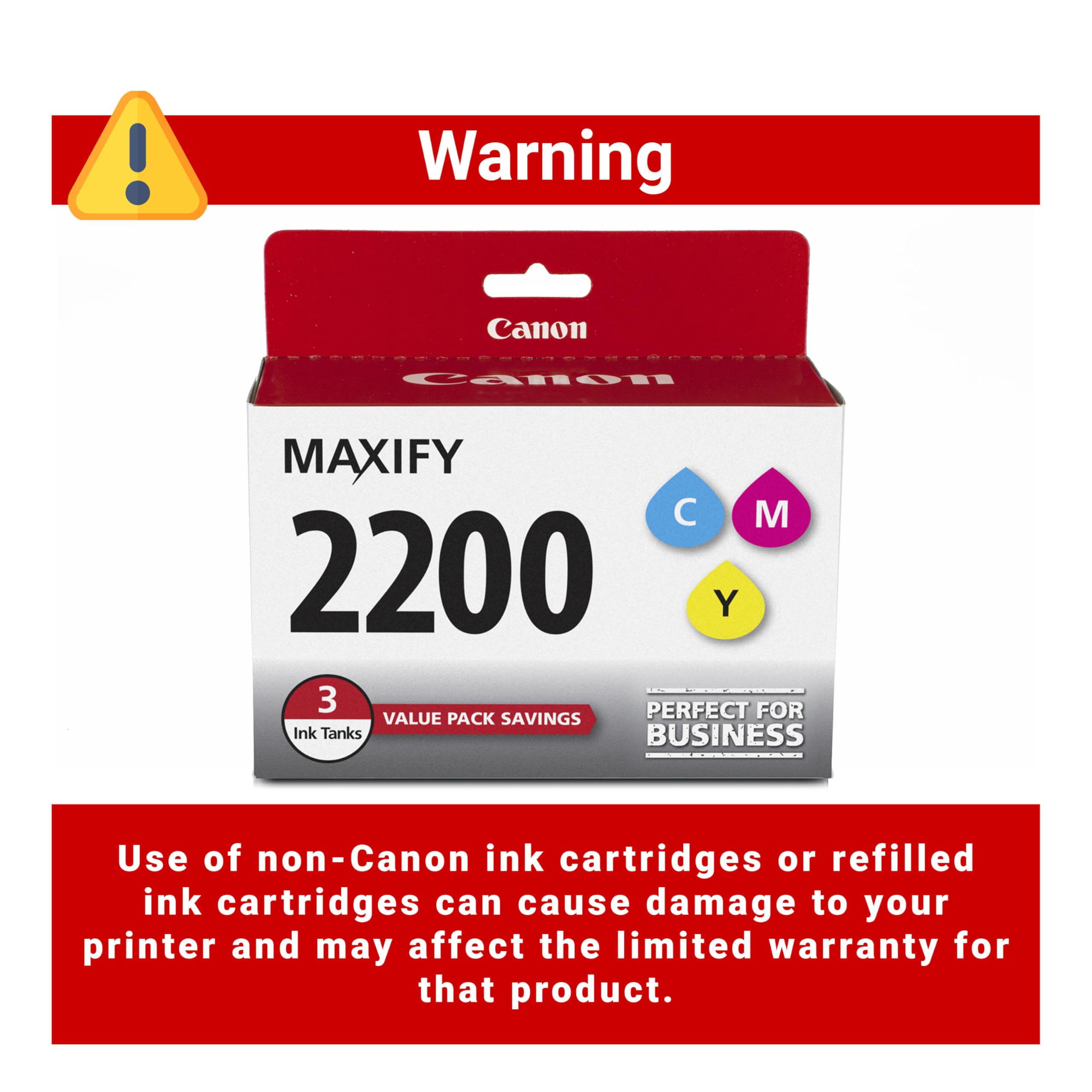 Canon PGI-2200 Genuine Three Color Multi Pack, Compatible with IB4120, MB5120, MB5420, IB4020, MB5020, and MB5320 (Optional) Printers