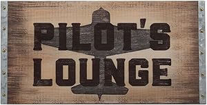 Open Road Brands Pilot's Lounge, MDF Wood Wall Sign Art - an Officially Licensed Product Great Addition to Add What You Love to Your Home/Garage Decor