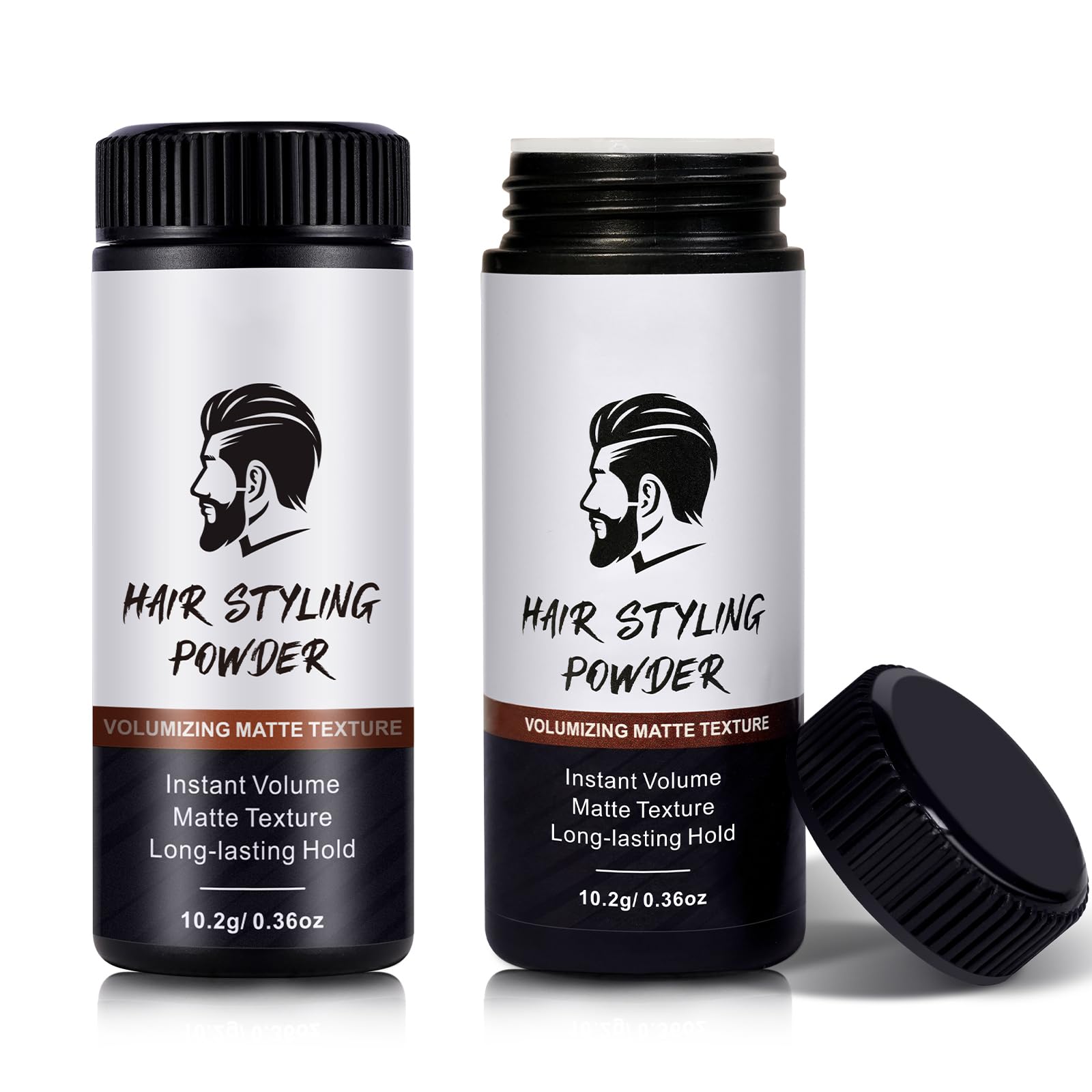 Hair Styling Powder for Men, 2 PCS Hair Texture Powder for Men, Natural Look Mens Styling Powder - Matte Texture Long-lasting Hold and Easy to Apply with No Oil or Greasy Residue, 10g