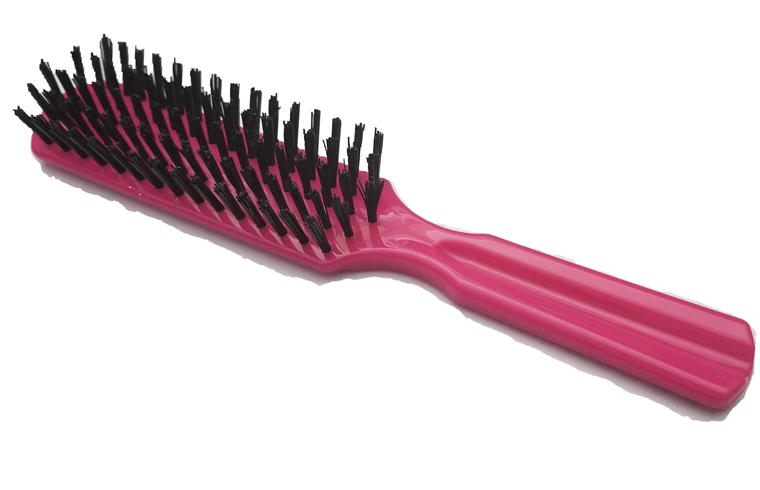 1pcs 7.5" Plastic Colorful Handle Nylon Bristles Brushes Hair Comb Designed for All