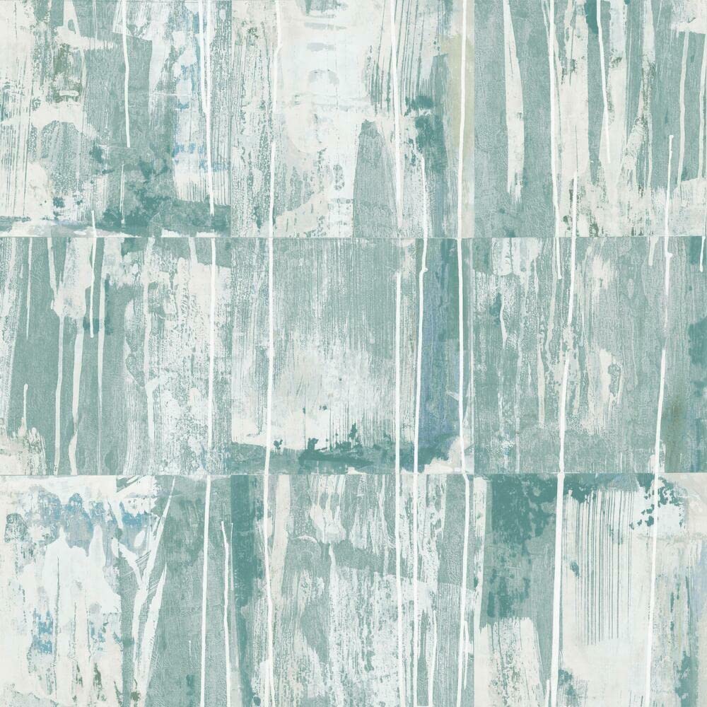 RoomMates RMK11593RL Blue and Green Washout Peel and Stick Wallpaper