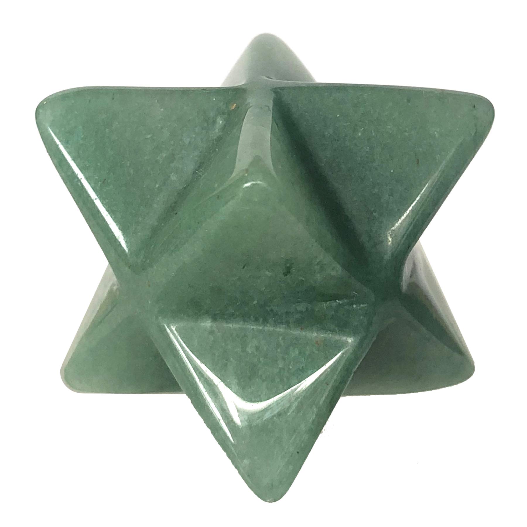 Fekuar Green Aventurine Crystal Merkaba Star for Healing Reiki Spiritual Divine Therapy Energy, Pocket Stone Eight-Pointed Stars 1"(25mm)
