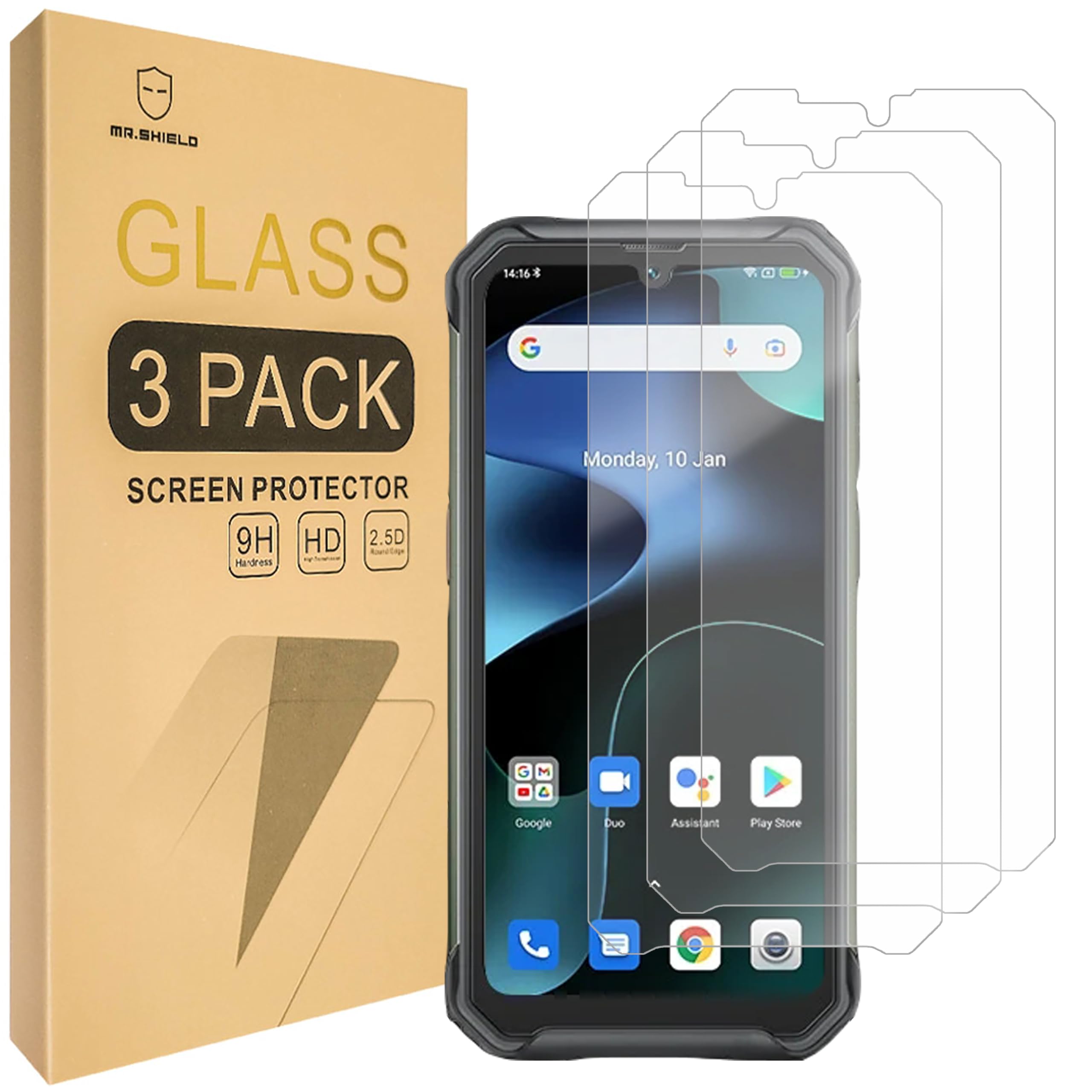 Mr.Shield [3-Pack] Screen Protector For Blackview BV7200 [Tempered Glass] [9H Hardness] Screen Protector