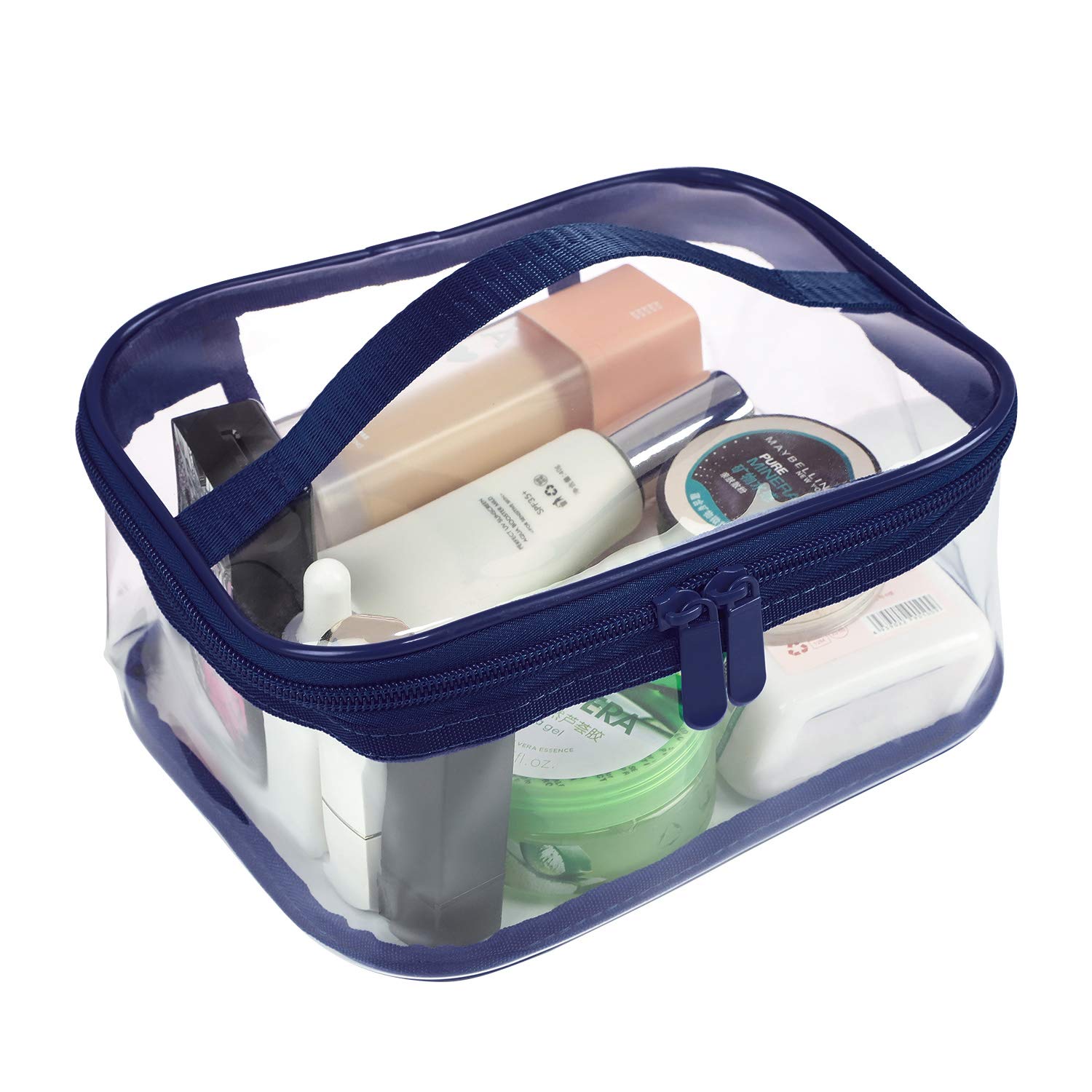 Bagail Large Clear Makeup Bag Zipper Waterproof Transparent Portable Travel Storage